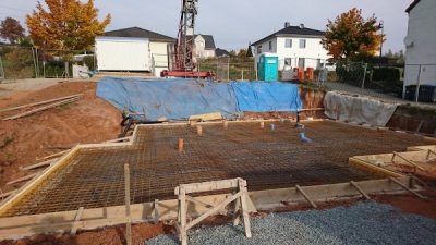 erster Baufortschritt Bodenplatte