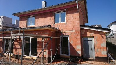 Eingangsbereich des Rohbaus